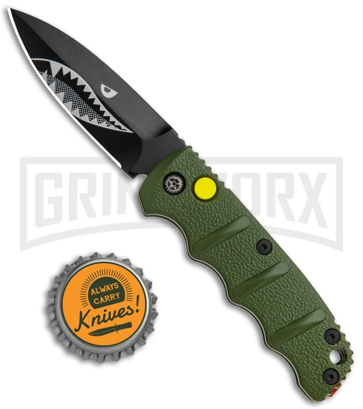 Boker Mini Kalashnikov Warhawk Automatic Knife Green - D2 Black Plain 4 Boker Mini Kalashnikov Warhawk Automatic Knife Green - D2 Black Plain - Image 4