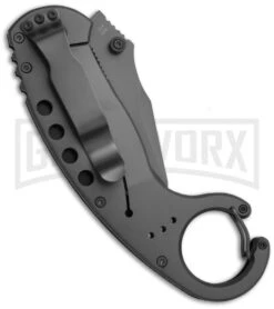 Boker Plus CLB Karambit Black G-10 Folding Knife - Gray Plain -OTF Knives Shop Boker Plus CLB Karambit FL Black G 10 Gray BHQ 4653 jr side large