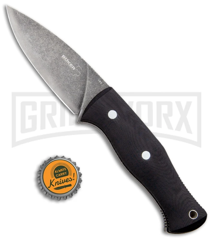 Boker Plus Farkas Bushcraft Black G-10 Fixed Blade Knife - Stonewash Plain 4 Boker Plus Farkas Bushcraft Black G-10 Fixed Blade Knife - Stonewash Plain - Image 4