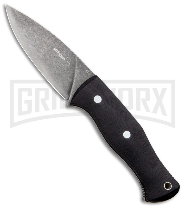 Boker Plus Farkas Bushcraft Black G-10 Fixed Blade Knife - Stonewash Plain 1 Boker Plus Farkas Bushcraft Black G-10 Fixed Blade Knife - Stonewash Plain