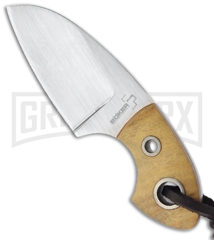 Boker Plus Gnome Olive Fixed Blade Knife - Satin Plain 1 Boker Plus Gnome Olive Fixed Blade Knife - Satin Plain