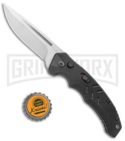 Boker Plus Intention II Automatic Folding Knife Black - Stonewash Drop Point -OTF Knives Shop Boker Plus Intention Black Auto SW 01B0482 BHQ 115756 jr bottlecap large