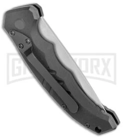 Boker Plus Intention II Automatic Folding Knife Black - Stonewash Drop Point -OTF Knives Shop Boker Plus Intention Black Auto SW 01B0482 BHQ 115756 jr side large