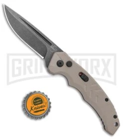Boker Plus Intention II Automatic Folding Knife Coyote Tan - Black SW Drop Point -OTF Knives Shop Boker Plus Intention Coyote Auto SW 01B0483 BHQ 115755 jr bottlecap large