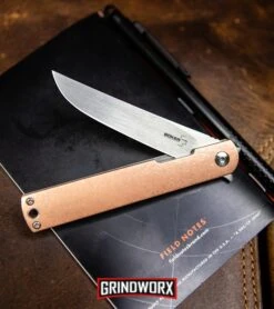 Boker Plus Kansei Nori Copper Liner Lock Knife (Satin Plain) -OTF Knives Shop Boker Plus Kansei Nori Liner Lock Knife Copper Satin 01BO896NSOI BHQ 99627 kp leather web large