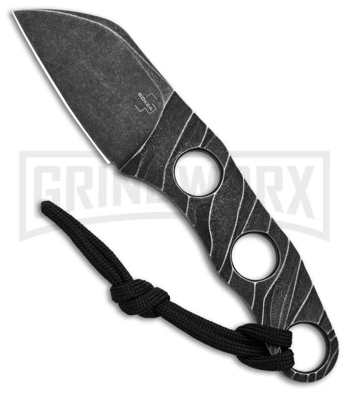 Boker Plus Kazhan Fixed Blade Knife Skeletonized - Stonewash Plain 1 Boker Plus Kazhan Fixed Blade Knife Skeletonized - Stonewash Plain