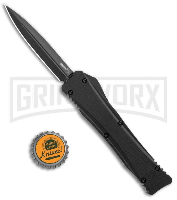 Boker Plus Lhotak Eagle Black OTF Automatic Knife - Dagger Black Plain 4 Boker Plus Lhotak Eagle Black OTF Automatic Knife - Dagger Black Plain - Image 4