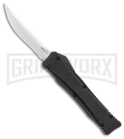 Boker Plus Lhotak Eagle Black Aluminum OTF Automatic Knife - Satin Plain