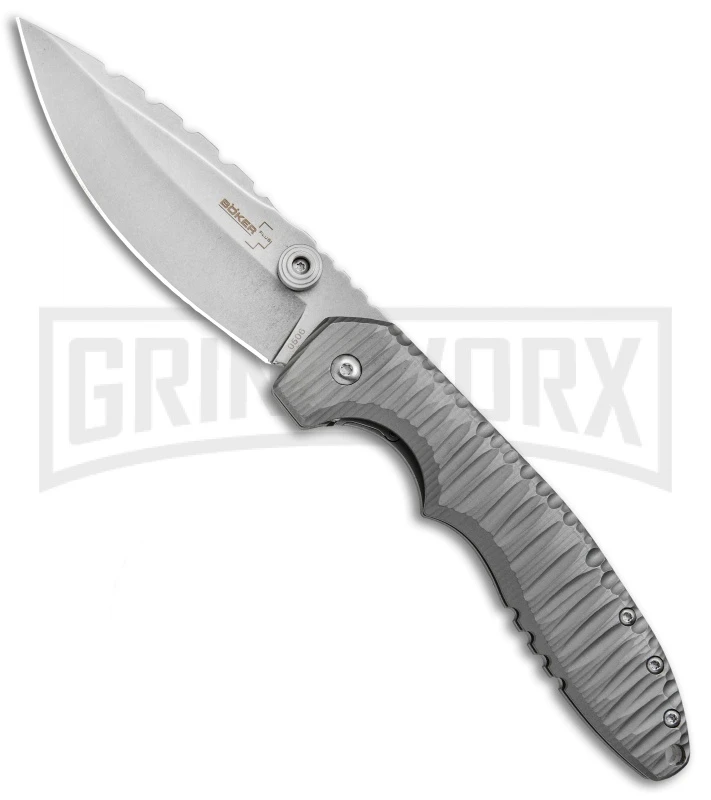 Boker Plus Sulaco Titanium Folding Knife - Stonewash Plain 1 Boker Plus Sulaco Titanium Folding Knife - Stonewash Plain