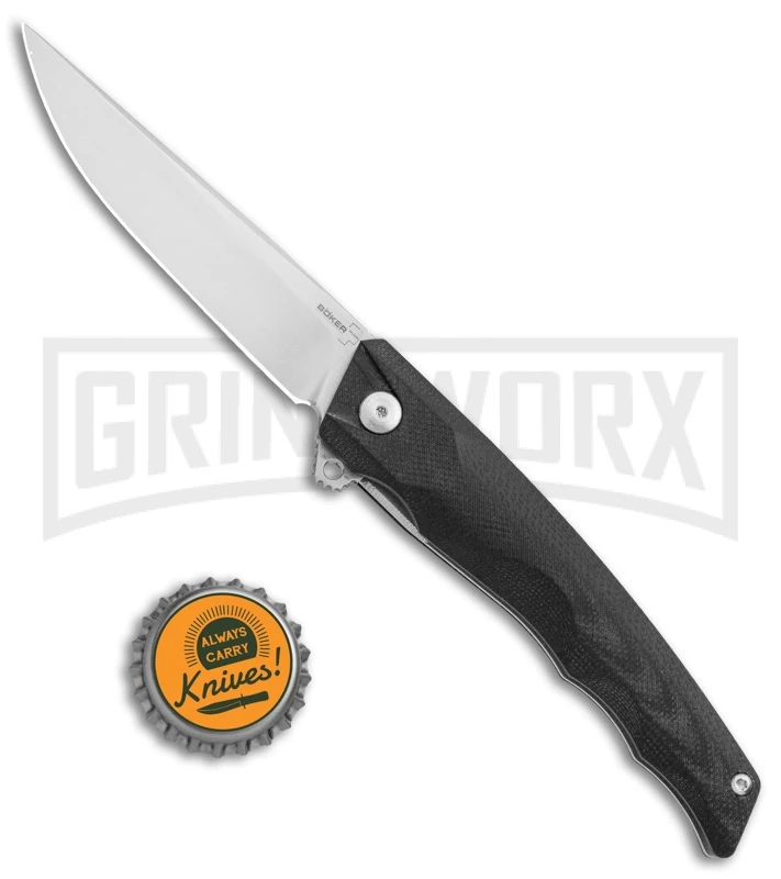 Boker Plus Shade Black G-10 Liner Lock Knife - Satin Plain 4 Boker Plus Shade Black G-10 Liner Lock Knife - Satin Plain - Image 4