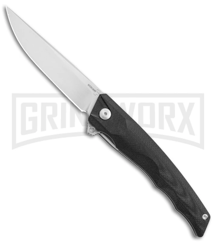 Boker Plus Shade Black G-10 Liner Lock Knife - Satin Plain 1 Boker Plus Shade Black G-10 Liner Lock Knife - Satin Plain