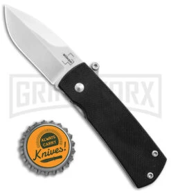 Boker Plus Shamsher Black Automatic Liner Lock Knife - Satin Plain -OTF Knives Shop Boker Plus Shamsher Auto LL Black G 10 Satin BHQ 139170 jr bottlecap large