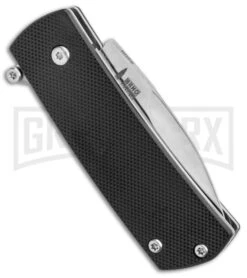 Boker Plus Shamsher Black Automatic Liner Lock Knife - Satin Plain -OTF Knives Shop Boker Plus Shamsher Auto LL Black G 10 Satin BHQ 139170 jr side 2 large