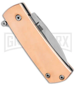 Boker Plus Shamsher Copper Automatic Liner Lock Knife - Satin Plain -OTF Knives Shop Boker Plus Shamsher Auto LL Copper Satin BHQ 139171 jr side 2 large