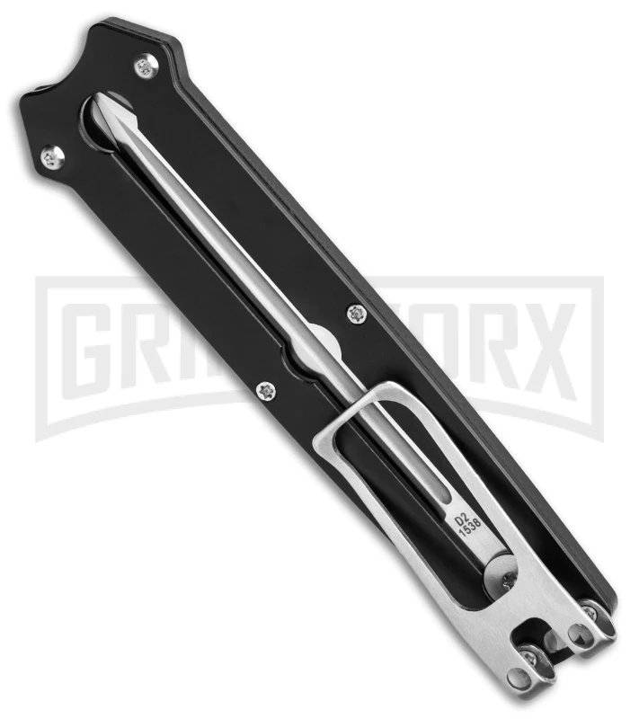 Boker Plus Slike Black OTF Manual Dagger Knife - Stonewash Plain 3 Boker Plus Slike Black OTF Manual Dagger Knife - Stonewash Plain - Image 3