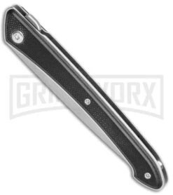 Boker Plus Spillo Black G-10 Liner Lock Flipper Knife - Satin Plain -OTF Knives Shop Boker Plus Spillo LL Black G 10 Satin 01BO244 BHQ 111187 jr spine large