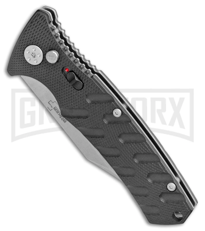 Boker Plus Strike Automatic Knife - Bowie Stonewash Plain 2 Boker Plus Strike Automatic Knife - Bowie Stonewash Plain - Image 2