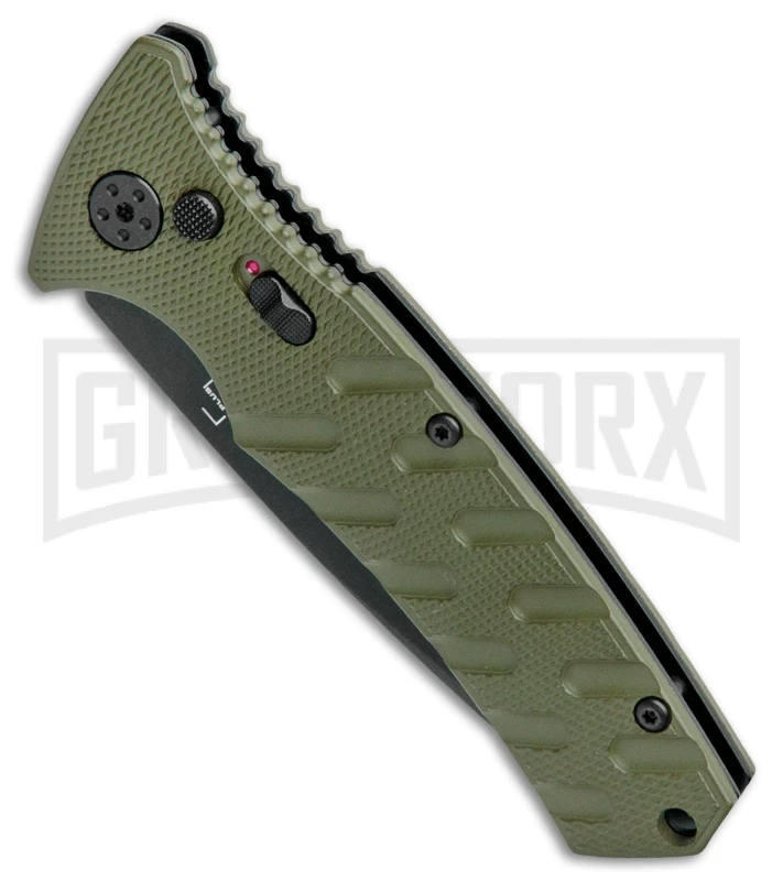 Boker Plus Strike OD Green Manual Knife - Drop Point Black Plain 2 Boker Plus Strike OD Green Manual Knife - Drop Point Black Plain - Image 2