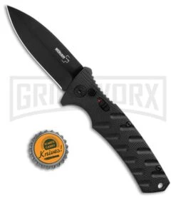 Boker Plus Strike Automatic Knife - Dagger Black Plain -OTF Knives Shop Boker Plus Strike Dagger Auto Black Black 01BO428NSOI BHQ 97035 jr bottlecap large