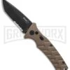 Boker Plus Strike Coyote Brown Manual Knife - Tanto Black SW Serr
