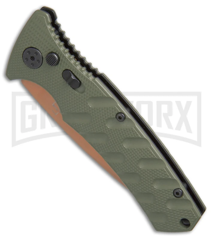 Boker Plus Strike Desert Warrior OD Green Automatic Knife - Tanto Copper Plain 2 Boker Plus Strike Desert Warrior OD Green Automatic Knife - Tanto Copper Plain - Image 2