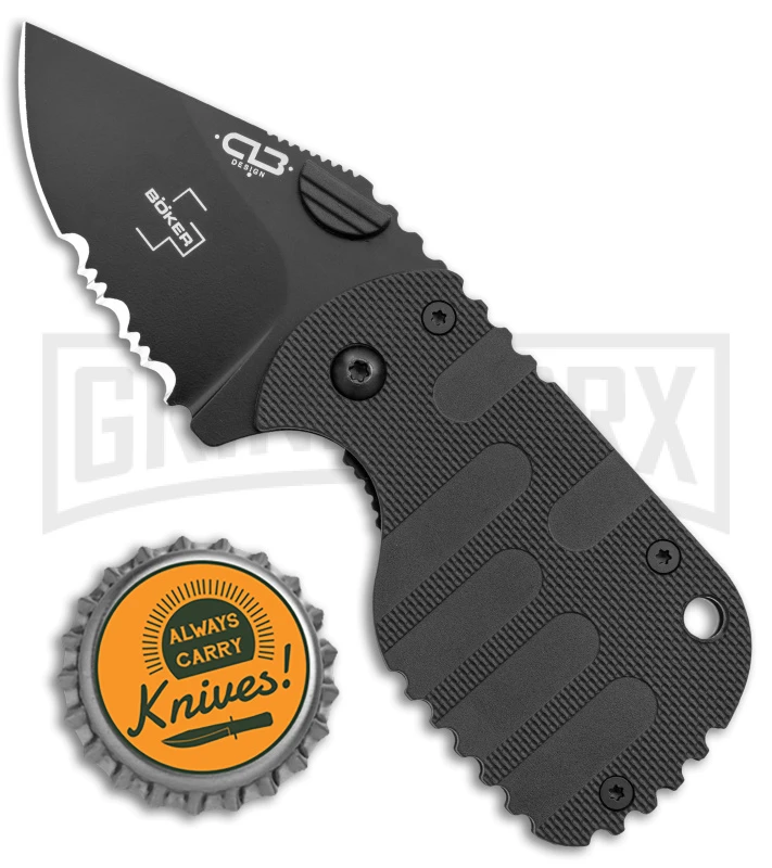 Boker Plus Subcom 2.0 Black Frame Lock Knife - Black Serr 4 Boker Plus Subcom 2.0 Black Frame Lock Knife - Black Serr - Image 4