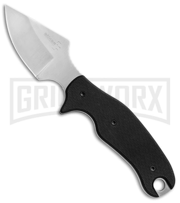 Boker Plus Tac-Neck Black G-10 Fixed Blade Knife - Satin Plain 1 Boker Plus Tac-Neck Black G-10 Fixed Blade Knife - Satin Plain