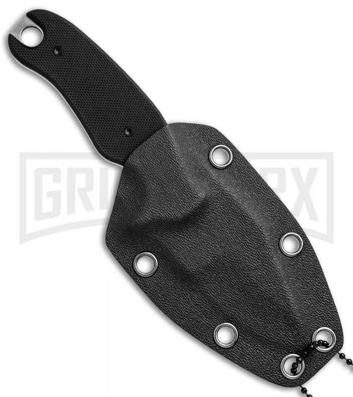 Boker Plus Tac-Neck Black G-10 Fixed Blade Knife - Satin Plain 3 Boker Plus Tac-Neck Black G-10 Fixed Blade Knife - Satin Plain - Image 3