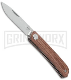 Boker Plus Tech Tool Premium Brown Micarta Slip Joint Knife - Satin Plain