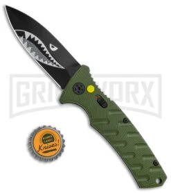 Boker Warhawk Strike Automatic Knife - Dagger -OTF Knives Shop Boker Plus Warhawk Strike Dagger Auto Green Black BHQ 113922 jr bottlecap large