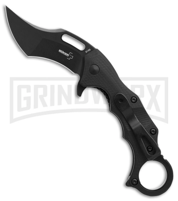 Boker Plus Wildcat Black Karambit Folding Knife - Black Plain 1 Boker Plus Wildcat Black Karambit Folding Knife - Black Plain