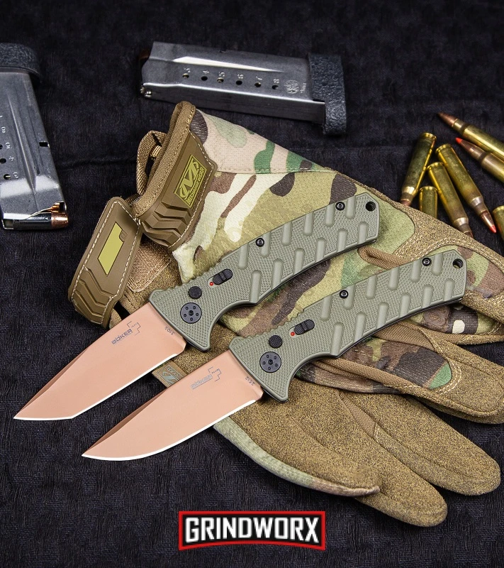 Boker Plus Strike Desert Warrior OD Green Automatic Knife - Tanto Copper Plain 8 Boker Plus Strike Desert Warrior OD Green Automatic Knife - Tanto Copper Plain - Image 8