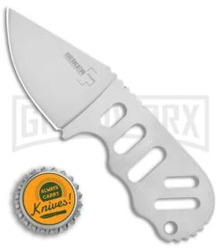 Böker Plus Subcom 02BO012 Fixed Blade Knife - Gray Plain -OTF Knives Shop Boker Subcom stainless handle gray 02BO012 BHQ 68120 jr bottlecap large