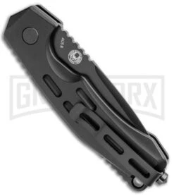 Boker Thunder Storm Automatic Knife Black - Black Plain -OTF Knives Shop Boker Thunder Storm Auto Black Black BHQ 110587 jr side 2 large