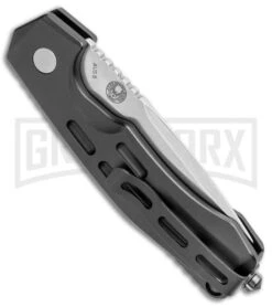 Boker Thunder Storm Automatic Knife Black - Satin Plain -OTF Knives Shop Boker Thunder Storm Auto Black Satin BHQ 110585 jr side large