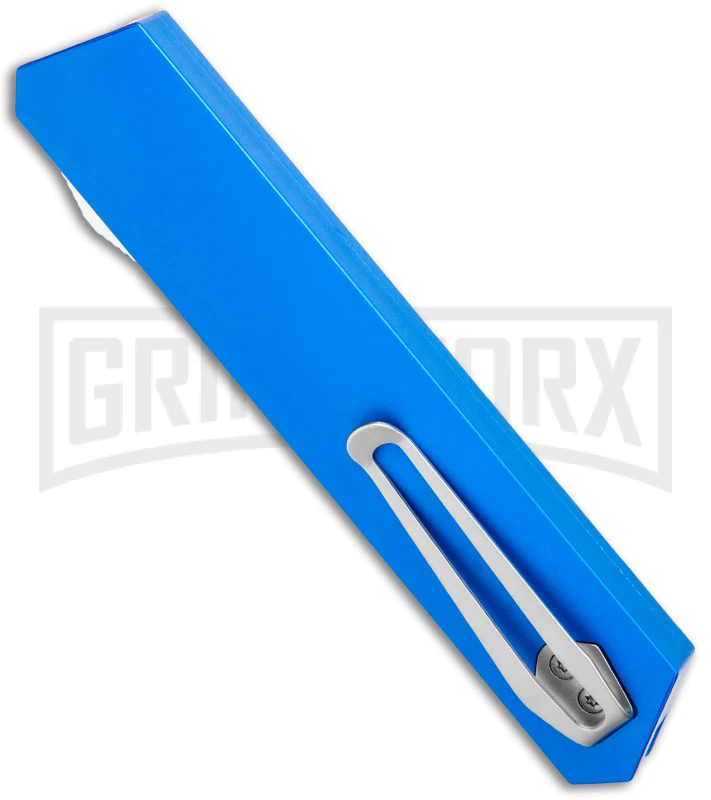 Boker USA Kwaiken OTF Automatic Knife Blue Aluminum (3.4" Satin) 06EX550 3 Boker USA Kwaiken OTF Automatic Knife Blue Aluminum (3.4" Satin) 06EX550 - Image 3