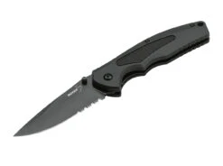 Boker Plus Gemini NGA BOP01BO503, 3.5" D2 Black Combo Blade, Black FRN Handles