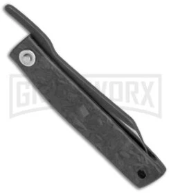 Boker Higonokami Bonsai Hikari Front Flipper Knife Carbon Fiber - Two-Tone -OTF Knives Shop Higonokami Bonsai Hikari CF BHQ 126244 jr side large