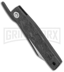 Boker Higonokami Bonsai Hikari Front Flipper Knife Carbon Fiber - Two-Tone -OTF Knives Shop Higonokami Bonsai Hikari CF BHQ 126244 jr spine large