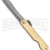 Boker Higonokami Bonsai Hikari Flipper Knife Brass - Damascus Reverse Tanto