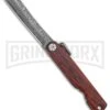 Boker Higonokami Bonsai Hikari Flipper Knife Wood - Damascus Reverse Tanto
