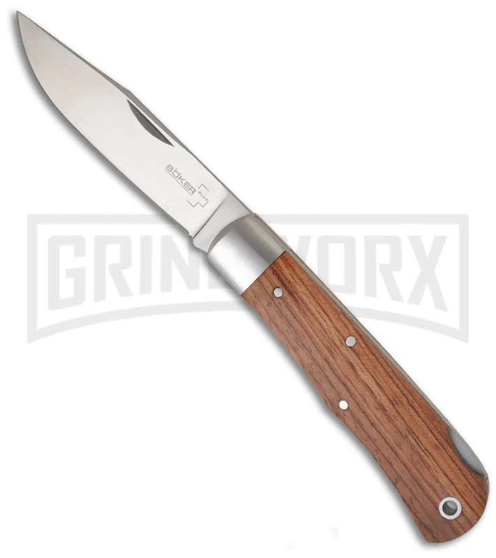 Boker Plus Lockback Bubinga Folding Knife - Satin Plain 1 Boker Plus Lockback Bubinga Folding Knife - Satin Plain