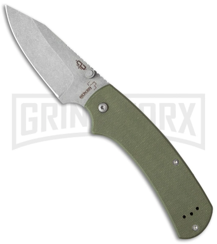 Boker Plus CLB XS Olive Green G-10 Folding Knife - Bead Blast Plain 1 Boker Plus CLB XS Olive Green G-10 Folding Knife - Bead Blast Plain