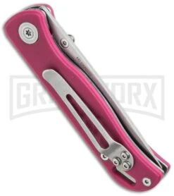 Boker Magnum Pink Berry Folding Knife - Stonewash Plain -OTF Knives Shop boker 01el021 side cm large