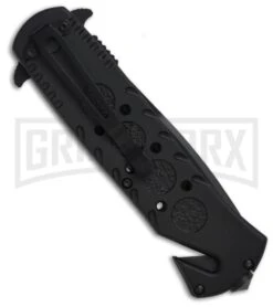 Boker Magnum Rescue BK Folding Knife - Black Plain 3 Boker Magnum Rescue BK Folding Knife - Black Plain -OTF Knives Shop boker 01ll200 back large