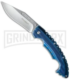 Boker Magnum Blue Bowie Folding Knife - Satin Plain