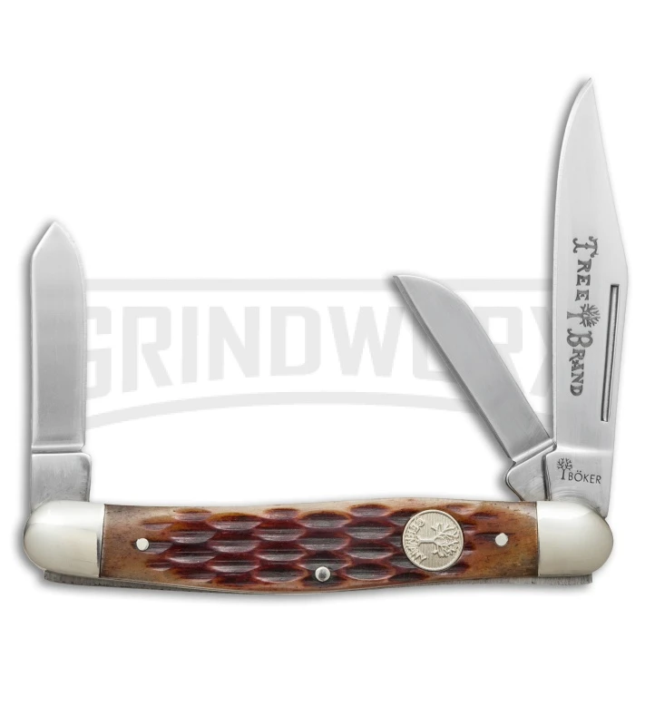 Boker Medium Stockman Jigged Brown Bone Pocket Knife 1 Boker Medium Stockman Jigged Brown Bone Pocket Knife