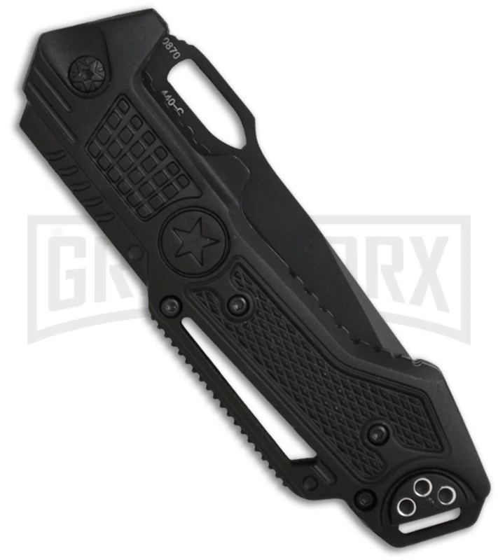 Boker Plus Kalashnikov 10 Black Folding Knife - Black Serr Tanto 2 Boker Plus Kalashnikov 10 Black Folding Knife - Black Serr Tanto - Image 2