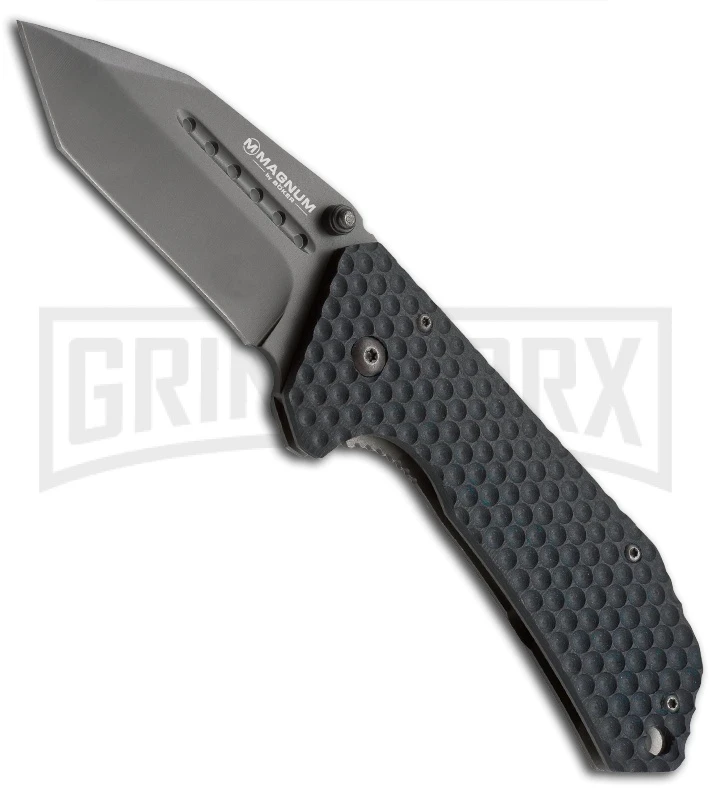 Boker Magnum Commander Black Folding Knife - Gray Plain 1 Boker Magnum Commander Black Folding Knife - Gray Plain