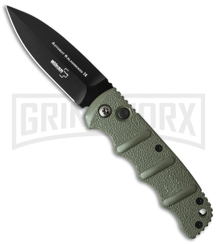 Boker Kalashnikov Dagger OD Green Automatic Knife - Black Plain 1 Boker Kalashnikov Dagger OD Green Automatic Knife - Black Plain